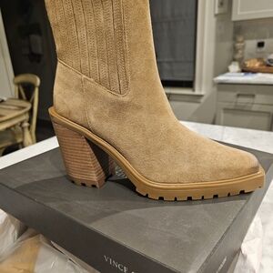 Vince Camuto Aresse Camel Suede Boots